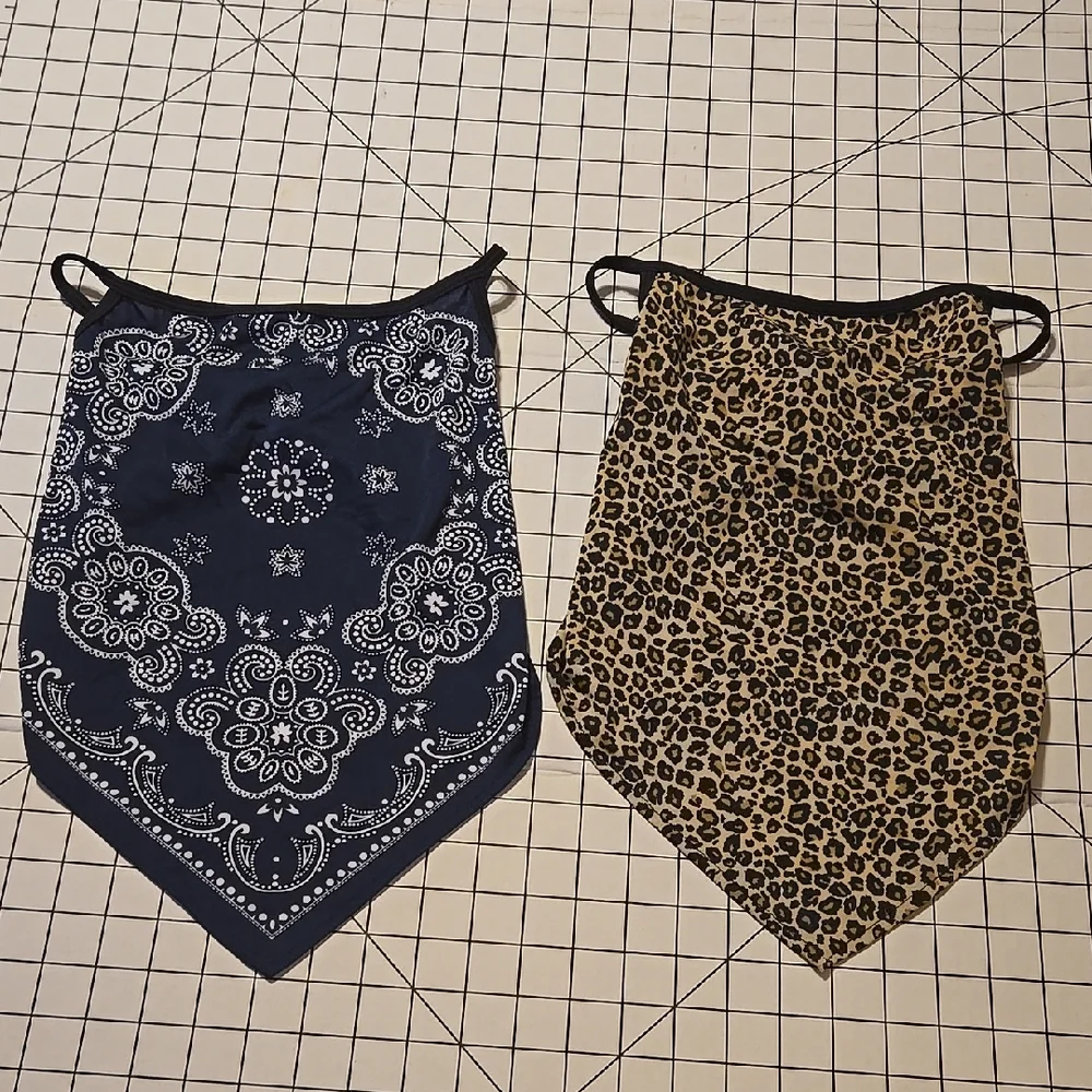 Childs Blue Paisley and Leopard Print Bandana TOPS : B
